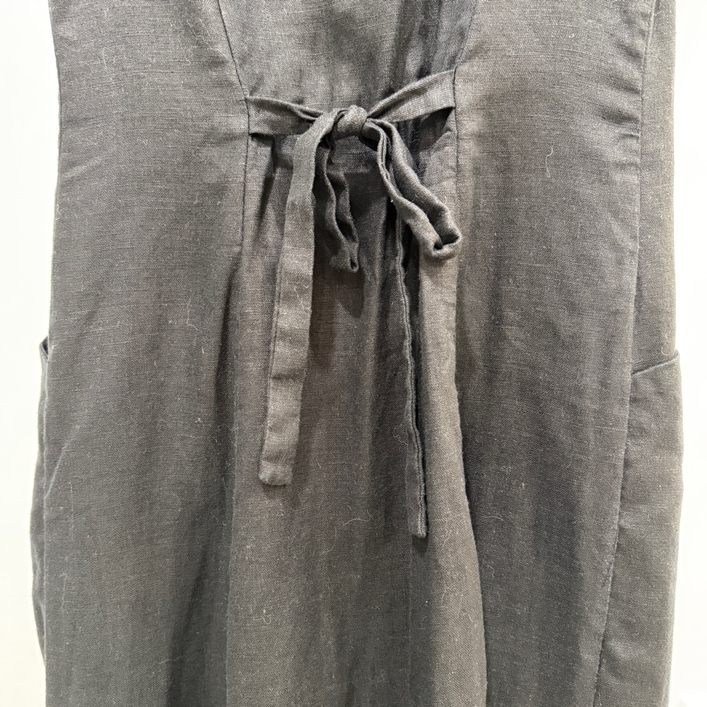 Reformation Greene Linen Dress Black - Size 2 - Picture 5 of 8
